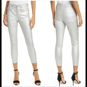 Frame Ali Highrise metallic coated denim